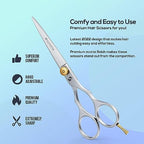 Suvorna 6" hair scissors for professional, barber & hairdresser - hair shears for cutting, trimming, grooming, precision, facial hair - Right Hand hair cutting scissors for men, women, kids, adults.