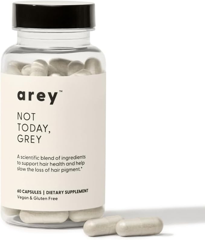 Arey Not Today, Grey Daily Hair Supplement for Women & Men | Slows Grey Hair Growth & Repigment in 3-6 Months | Promotes Healthier, Thicker Hair | Biotin, B +D Vitamins | Vegan & Gluten Free (1 Month)
