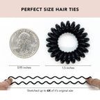 Kitsch Spiral Hair Ties for Women - Creaseless and Dent-free Coil Hair Ties | No Damage, Phone Cord Coils | Made of Flexible and Durable Plastic | Ideal Gifts for Women - 4pcs (Clear/Transparent)