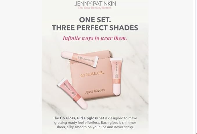 JENNY PATINKIN Luxury Go Gloss Girl Lip Gloss Set for Women | Hydrating Lipgloss for Girls | High-Shine, Non-Sticky | Nourishing, Long-Lasting Gloss for Radiant Lips, Kissable – 24 ml