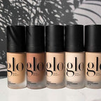 Glo Skin Beauty Luminous Liquid Mineral Foundation Makeup with SPF 18 (Almond) - Improves Uneven Skin Tone, Smooths & Corrects Imperfections, Sheer to Medium Coverage, Dewy Finish