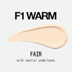 about-face THE PERFORMER Skin-Focused Foundation F1Warm – Medium Coverage, Long-Wear, Breathable & Buildable Base – Clean, Vegan, Hydrating Formula with Blue Agave & Chlorella – 1.08oz