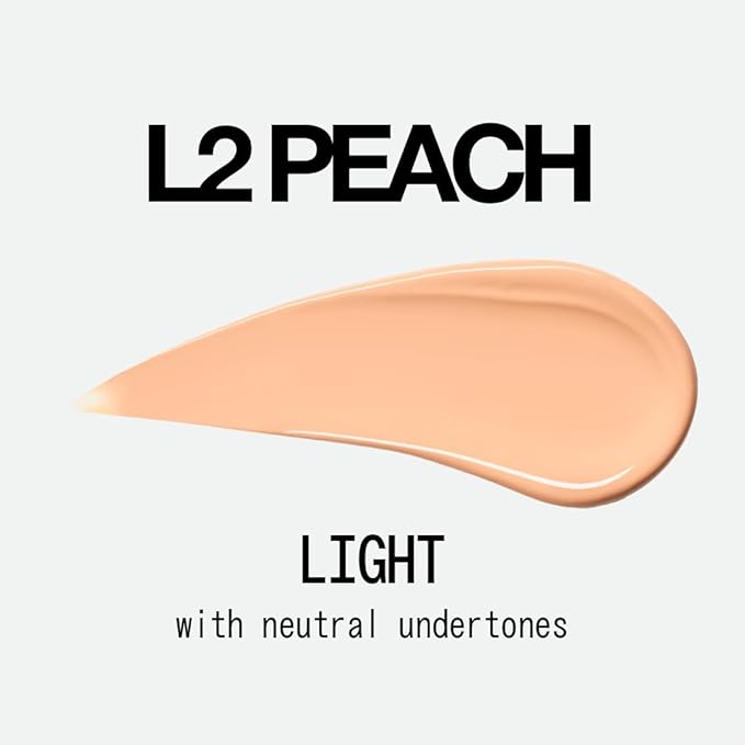 about-face THE PERFORMER Skin-Focused Foundation L2Peach – Medium Coverage, Long-Wear, Breathable & Buildable Base – Clean, Vegan, Hydrating Formula with Blue Agave & Chlorella – 1.08oz