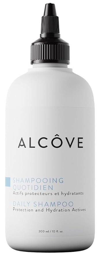 Alcôve - Daily Shampoo - Evening Primrose Oil, Mango Extract, and Argan Oil - Sulfate-Free - All Hair Types - Everyday use - Anti-static - Color-Safe -10oz