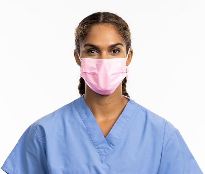 HALYARD Pink Level 1 Procedure Mask with Earloops, 57578