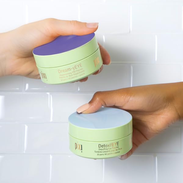 Pixi Day & Night Eye Patch Duo |Depuffing Hydrogel Under-Eye Patches for Day and Calming Hydrogel Under Eye Patch for Night | for Puffy Eyes and Dark Circles | 2 Boxes, 60 Pairs, 120 Patches