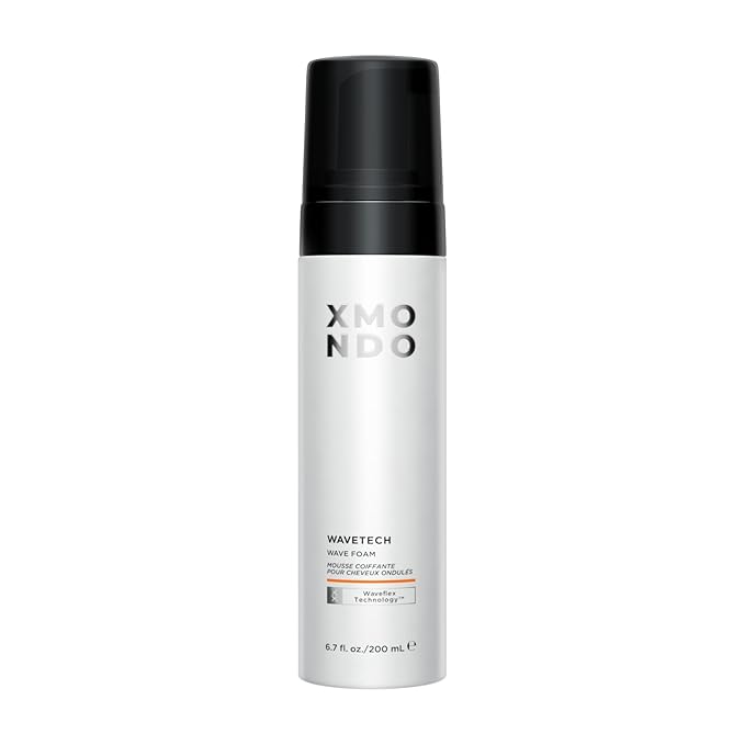 XMONDO Hair Wavetech Wave Foam, Vegan Styling Foam for Wavy Hair with Pro-Vitamin B5 and Nutrients to Hydrate Hair, Enhance Natural Curl Pattern and Fight Frizz, 6.7 Fl. Oz