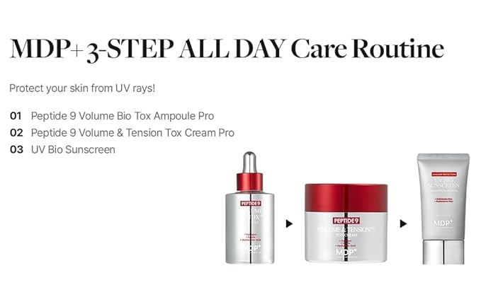 MDP+ Peptide 9 UV Bio Sunscreen | Korean Sunscreen SPF 50+ | Broad Spectrum UV Protection, Lightweight & Hydrating Formula