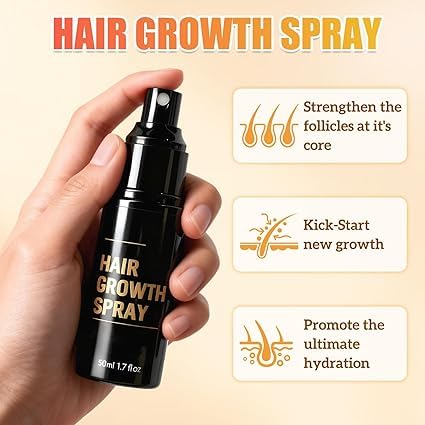 Hair Growth Spray, Hair Growth, HairGrow Oil Spray, Promotes Thicker Fuller Hair –All Hair Types with Natural Ingredients, Reduced Shedding, Hydration and Silky Texture- 50ml