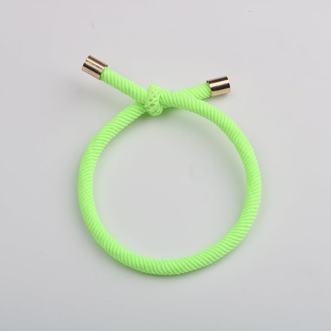 14PCS Hair Tie Elastics Knotted Hair Ties Ponytail Holders for Women Girls Elastic Hair Rubber Bands for Thin Thick Wavy Curly Straight Long Hair (Neon Yellow)