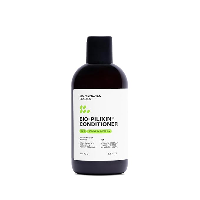 Scandinavian Biolabs Bio-Pilixin® Conditioner For Men | Prevents Split & Damaged Ends, Restores Weak Hair, Supports Scalp Vitality, Dermatologically Tested, Made in Denmark, 250 mL/ 8.8 Oz
