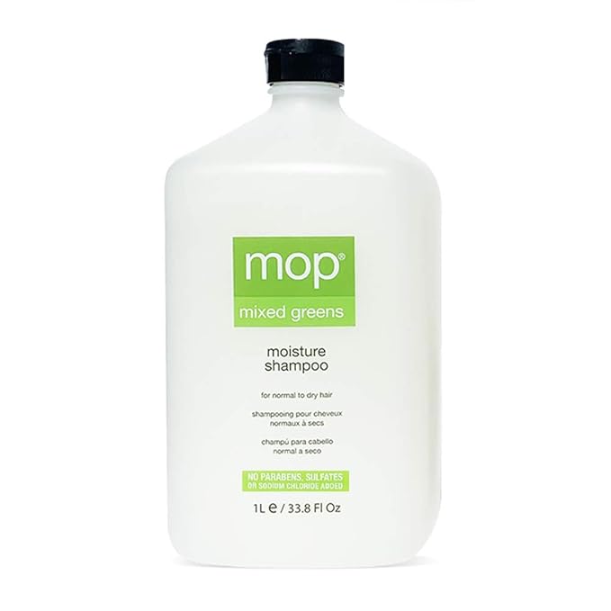 MOP Mixed Greens Moisture Shampoo No Parabens No Sulfates, Fresh, 33.8 fl. oz.