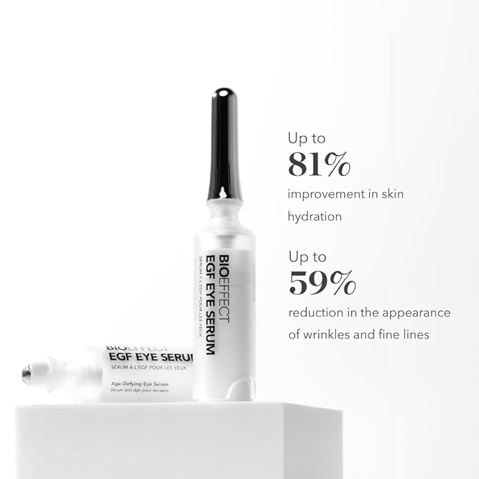BIOEFFECT EGF Eye Serum with De-Puffer Rollerball, Anti-Aging, Moisturizing Contour Gel To Visibly Reduce Wrinkles, Puffiness, Fine Lines with Barley Growth-Factor Protein