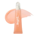 Lip Care Color Oil #Pure Coral 0.34 Fl Oz, Vegan Tinted Lip Oil with Jelly Massager for Dry Lips, Hydrating & Cooling Lip Treatment, Long-Lasting Glow & Volume, Korean Lip Oil, BeginS