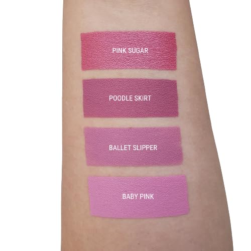 Aromi Matte Liquid Lipstick | Medium, Bubblegum Pink Lip Color, Smudge Proof, Long-lasting, Vegan, Cruelty-free, Waterproof, Paraben + Gluten Free (Poodle Skirt)