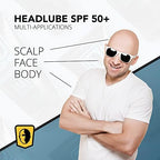 HeadBlade HeadLube SPF 50 Men's Lotion and Sunscreen - No Greasiness, Sweat Resistant, Formulated for Face, Body & Scalps - Water Resistant for 80 Minutes, 5 fl oz