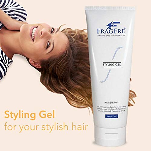 Hair Styling Gel 8 oz (3-Pack Gift Set) Medium Hold - Fragrance Free Hypoallergenic - Irritation Free Styling Gel for Sensitive Skin - for Men Women Children - Gluten Free Vegan Cruelty Free