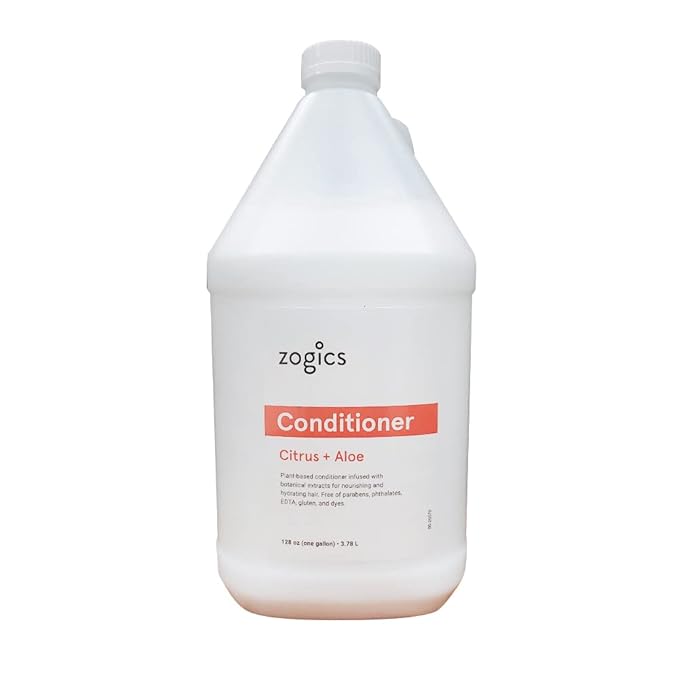 Zogics Conditioner, Citrus + Aloe Scented Conditioner (1 Gallon Refill)