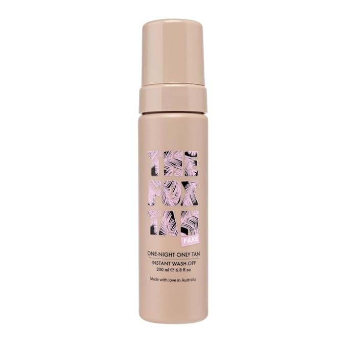 The Fox Tan One-Night Only Instant Tan Wash-Off Mousse, Fast Drying, Temporary Tan Formula For Face & Body, Vegan & Cruelty Free, 200mL