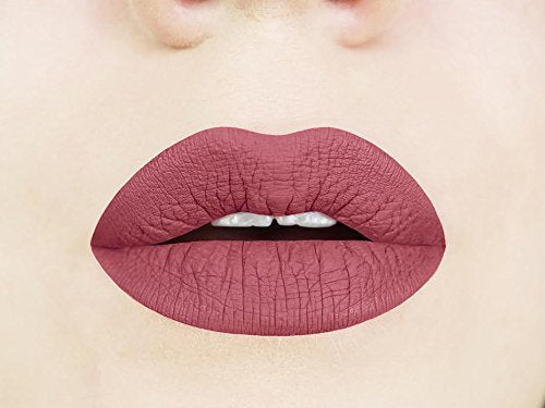 Aromi Rosy Chestnut Matte Liquid Lipstick | Warm, Earthy Rose Lip Color, Vegan, Cruelty-free, Smudge Proof + Long-Lasting Lipstick (Stella Rosae)