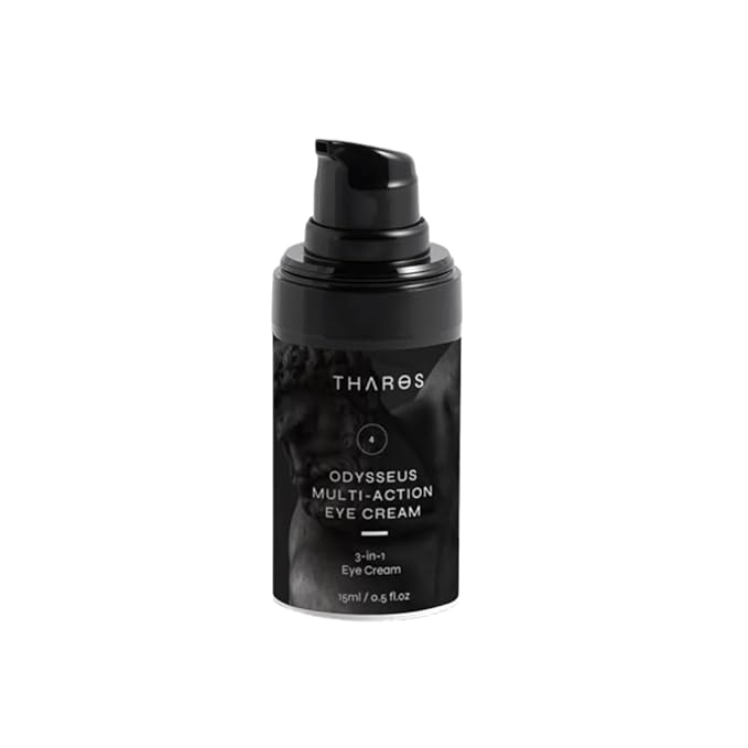 THAROS 3-in-1 Multi-Action Eye Cream for Men, Hydrating and Calming, Hyaluronic Acid, 0.5 fl.oz, Vegan. All Skin Types