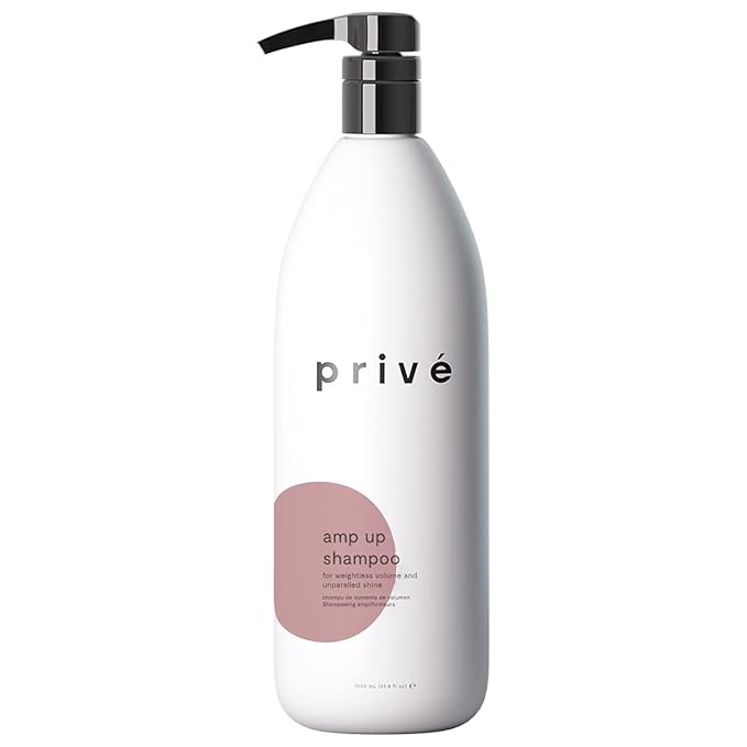 Privé Amp Up Volumizing Shampoo for Fine, Thin Hair - Lightweight, Sulfate-Free Hair Shampoo for Women & Men - Adds Body, Lift & Shine and Refreshes Scalp - Formulated with Bamboo & Acai (33.8 oz)