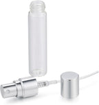 20Pcs 5ml Empty Clear Glass Mist Spray Bottle Refillable Mini Perfume Atomizer Travel Sample Bottle with Silver Aluminized Nozzle Makeup Container for Perfume (5ml Silver Caps)