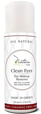 Nature Lush The Best Natural Eye & Face Makeup Remover - Oil Free - Rich Vitamins - Non Irritating – No Hazardous Chemicals - “Clean Eyes Made In Greece 4.4 oz
