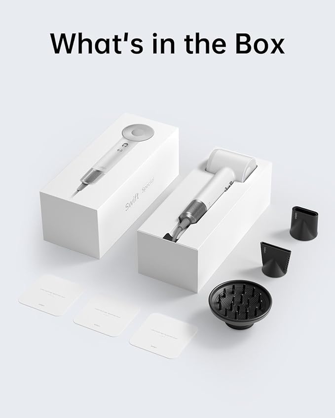 Laifen Swift Special Hair Dryer, High Speed 200M Ionic Blow Dryer with 110, 000 RPM Brushless Motor for Fast Drying, Low Noise, Hairdryer with Magnetic Nozzles