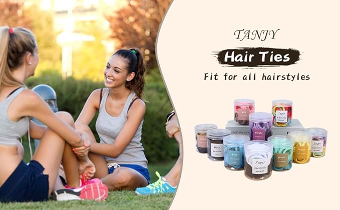 Pink Hair Ties - 100 Pcs Seamless Ponytail Holders - No Damage Thick Hair Bands for Women & Girls