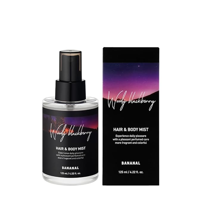 Perfumed Hair Mist for Women – Castor Oil for Shine & Long-Lasting Scent, Clean Hair Perfume & Body Mist – Botanical Waters & 17 Amino Acids, Sulfate, Paraben, Silicone-Free – Woody Darkberry, 125ml