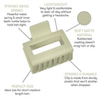 FRAMAR Medium Claw Clip – Hair Claw for Women, Small Claw Clips for Thin Hair, Green Hair Clip 4 Pack