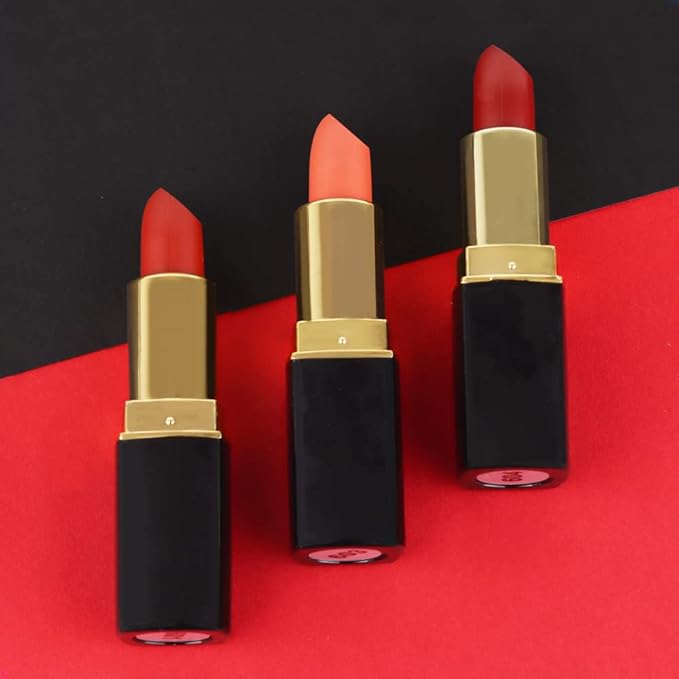 evpct 3Pcs Dark Light Bright Red Matte Lipstick Pack Sets for Women,Ruby Red Silky Velvet Lipstick Matte Long Lasting Smudge Proof Lipstick Lip Stain Makeup Sets Kit matte lipstick 24 hours original 2