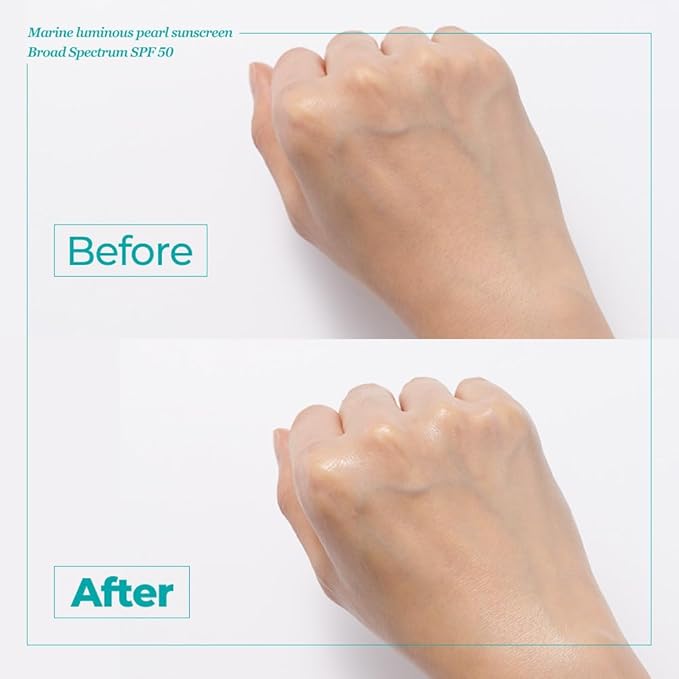 JMsolution Marine Luminous Pearl Sunscreen SPF50 Broad Spectrum UV Protection, Moisturizing & Lightweight, No White Cast, 1.69 fl oz