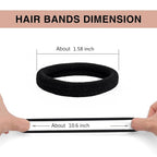 200PCS Black Hair Ties for Women and Girls, Cotton Seamless Thick Black Hair Band, Elastic Hair Tie No Damage Ponytail Holder