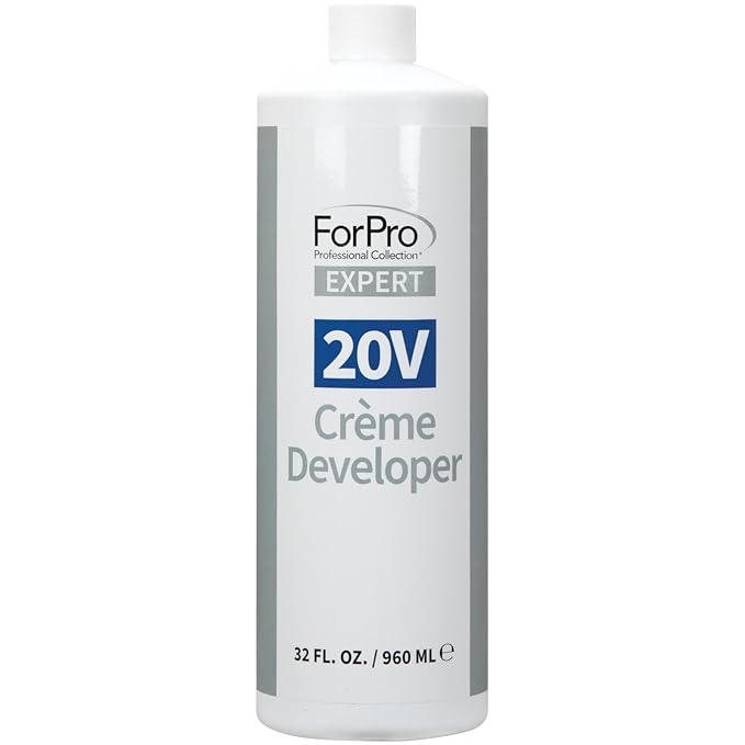 ForPro Expert 20 Volume Crème Developer for Hair Lightening, Gray Coverage & Color Deposit with Standard Lift, 32 Fl Oz