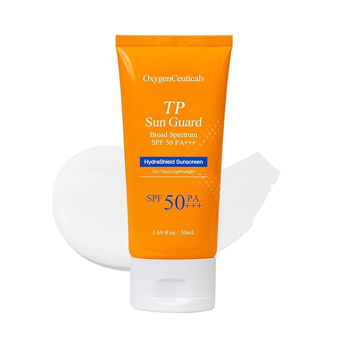 OxygenCeuticals TP Sun Guard - SPF 50+ Reef-Friendly, Oxybenzone & Octinoxate Free, Lightweight & Hydrating Daily Sunscreen with Chamomile Scent, No White Cast. 1.69 fl.oz (50ml)