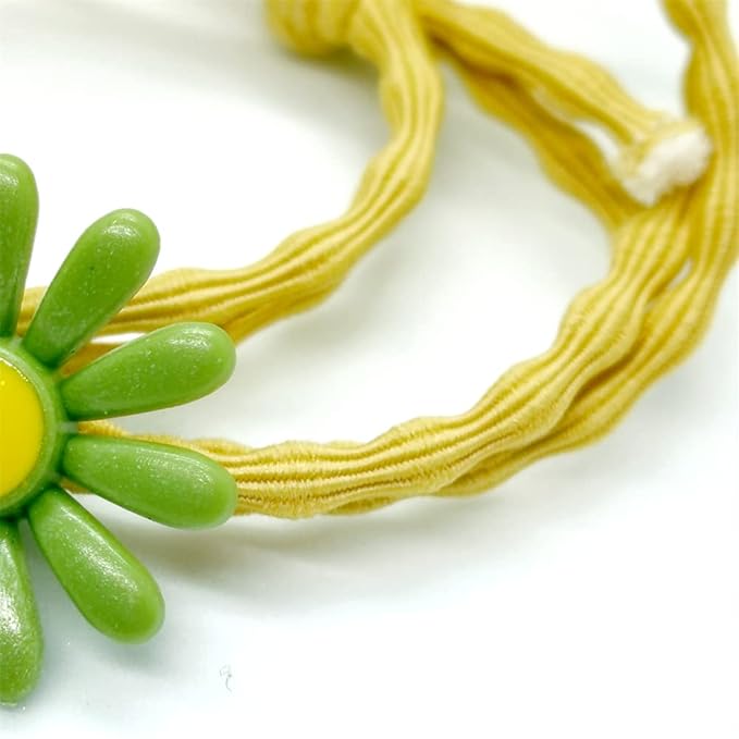 5pairs/Lot Sweet Hair Band Girl Hair Ties Hair Accessoires Small Sun Flower Design Rubber Band Perfect for Hair Style (Yellow Tie)