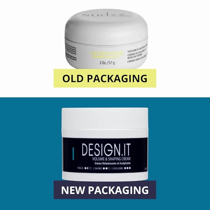 SUDZZFX DESIGN.IT Volume & Shaping Crème – Smoothing & Styling Formula – Frizz Control – Thickening for Men & Women – 3.4 Fl Oz