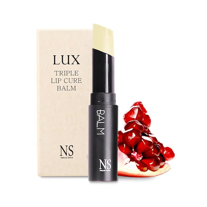 Lux Triple Lip Cure Balm (0.17 oz) (Pure) 4 million units sold in Korea, Natural Tinted Korean Lip Balm, Petroleum/Paraben Free, Lip Butter,lip balm hydrating,tinted moisturizer