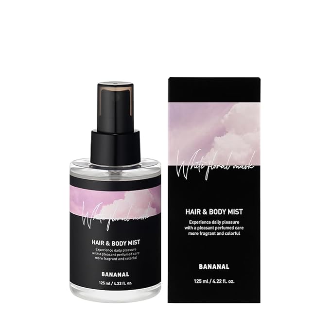 Perfumed Hair Mist for Women – Castor Oil for Shine & Long-Lasting Scent, Clean Hair Perfume & Body Mist – Botanical Waters & 17 Amino Acids, Sulfate, Paraben, Silicone-Free – White Floral Musk, 125ml