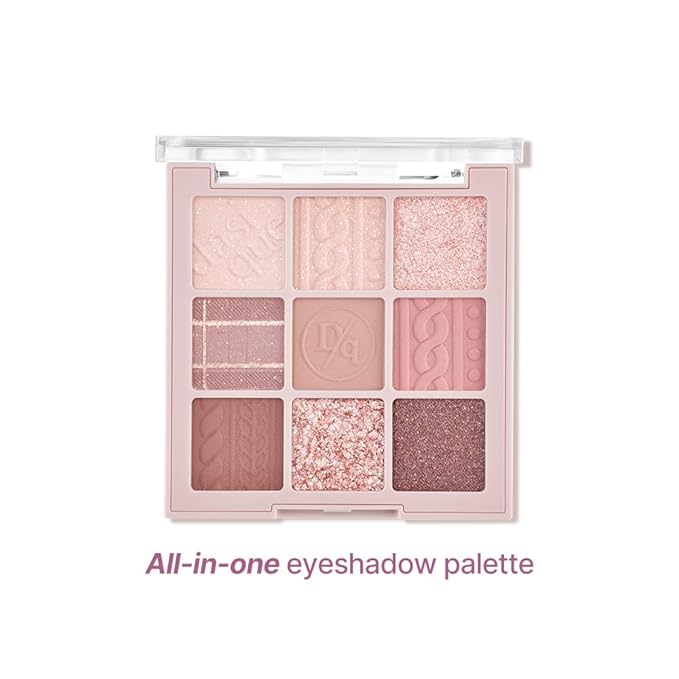 dasique Shadow Palette #16 Violet Knit l Vegan, Cruelty-Free l 9 Blendable Shades in Smooth Matte and Shimmer Finishes with Gorgeous Pearls