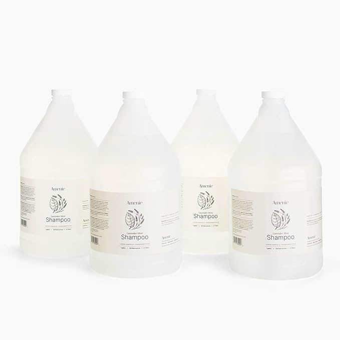 Lavender Mint Shampoo - Case of 4 Gallons, Rejuvenating Spa-Worthy Elixir with Organic Olive Oil & Aloe Vera, Paraben-Free & Vegan, For Soft, Vibrant Hair