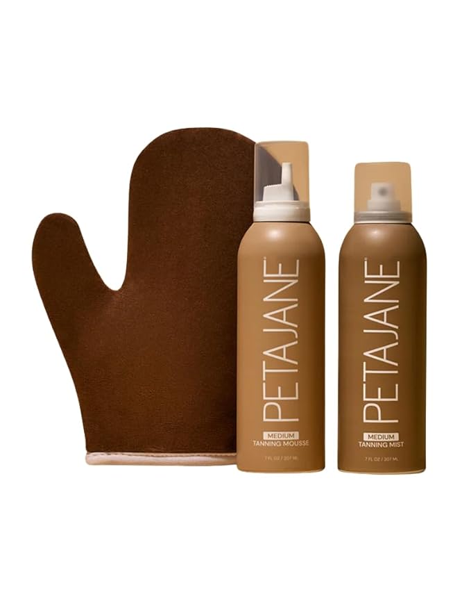 Peta Jane The Essential Self-Tanning Bundle - Made in the USA - Tanning Mousse, Sunless Mist, and Applicator Mitt - Medium