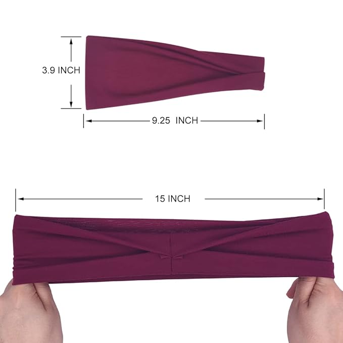 Fashion Headbands For Women Wide Headband Yoga Workout Head Bands Hair Accessories Band 6 Pack