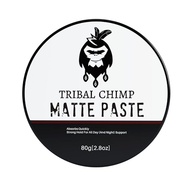 Tribal Chimp Matte Hair Styling Paste for Men – Medium to Strong Hold, Matte Finish, Easy to Apply & Wash Out – Styling Paste for All Hair Types, Texture & Volume Boost – 80g