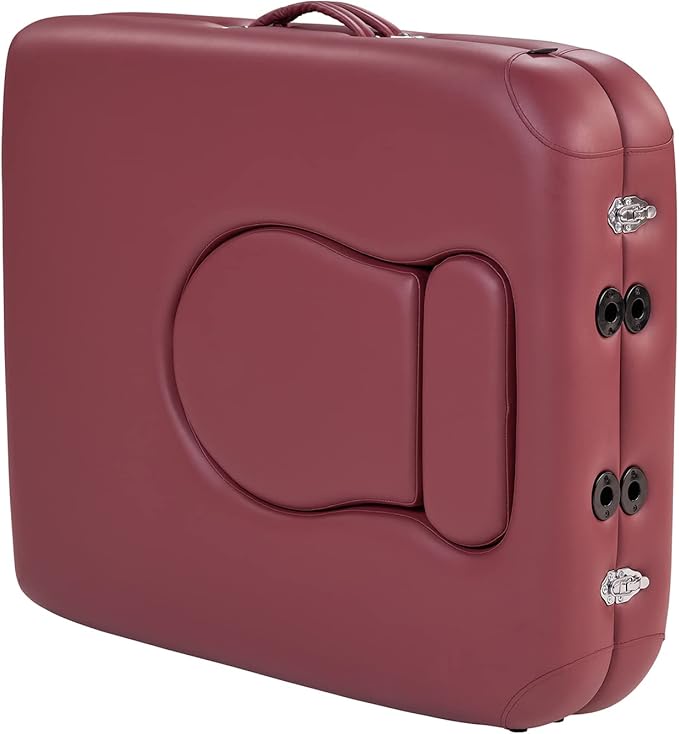 30'' Eva Portable Pregnancy Massage Table for Female Clients and Obese Individuals, Spa Salon Facial Bed for Pregnant Women- Multi Functional (Burgundy)