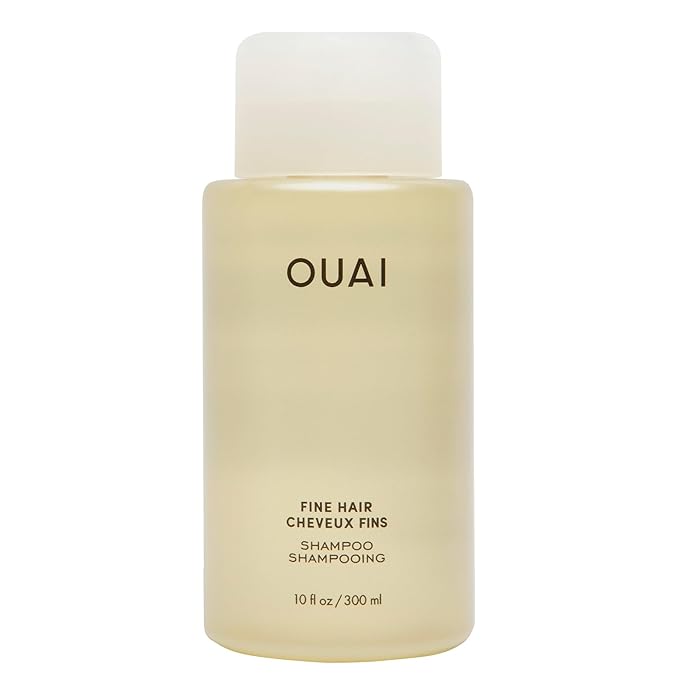 OUAI Fine Hair Shampoo - Volumizing Shampoo for Fine, Flat Strands - Made with Biotin, Keratin & Chia Seed Oil - Strengthens, Nourishes & Thickens - Color-Safe & Sulfate Free Hair Care (10 Fl oz)