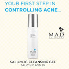 M.A.D Skincare Salicylic Cleansing Gel - Acne Facial Wash 6.75 oz.