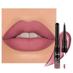 1Pcs 2 in 1 Neutral Mauve Matte Lip Liner and Liquid Lipstick Stain Makeup Set for women, Mauve Long Lasting Smudge Proof Lip Tint Matte Finish Lip Gloss for All-Day Color Hold Easy to Use 34#